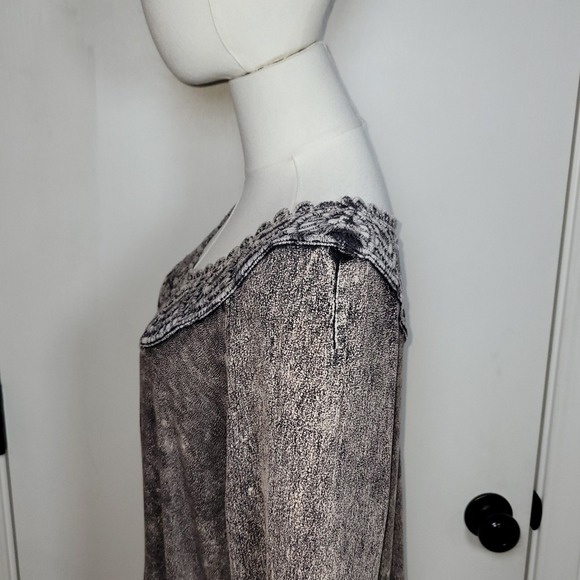 Soft Surroundings Boho Acid Wash Dress Size Large Rayon Asymmetrical Hem - Picture 8 of 10